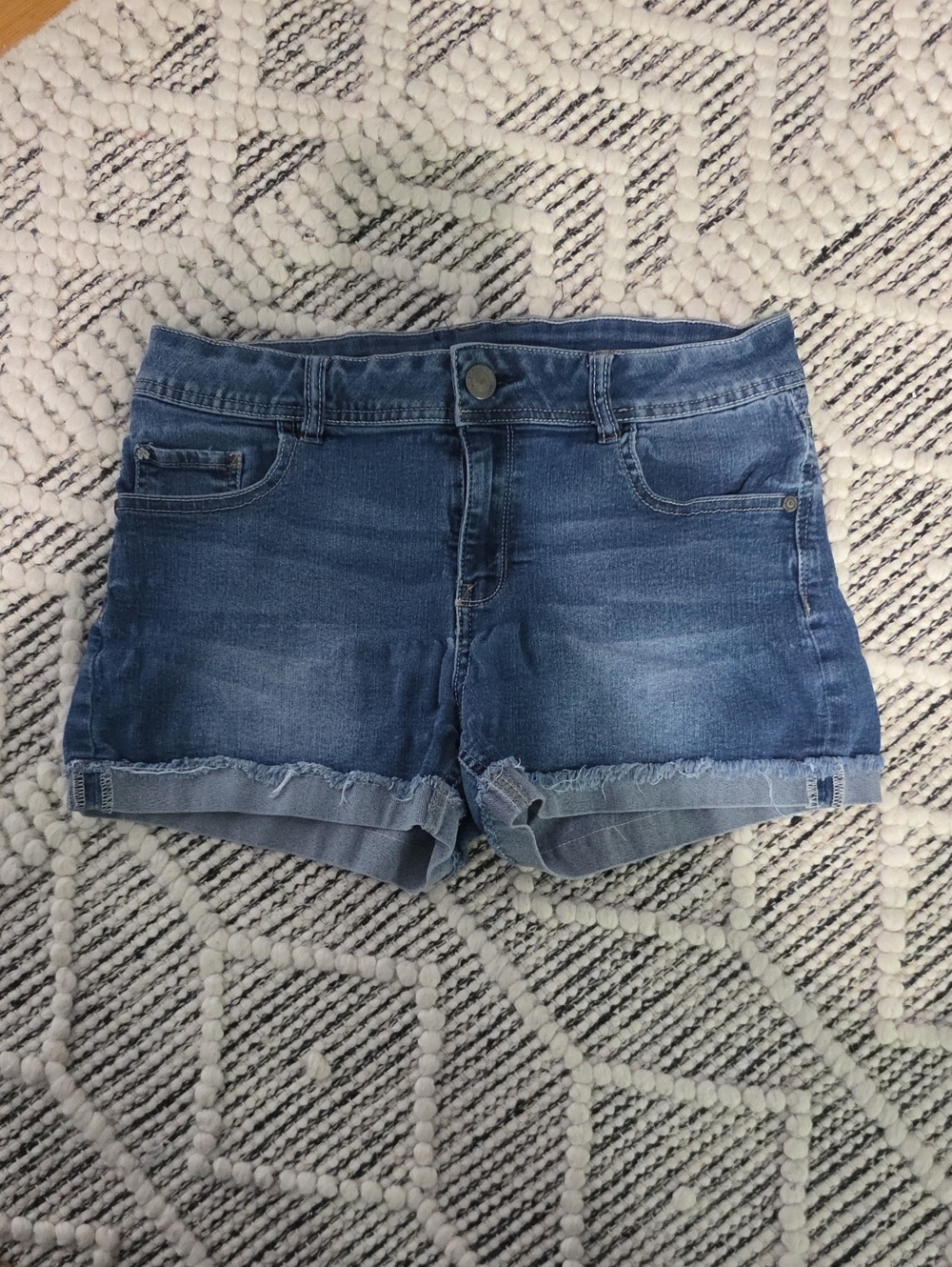 Wallflower Faded Blue Rolled-Hem Denim Shorts